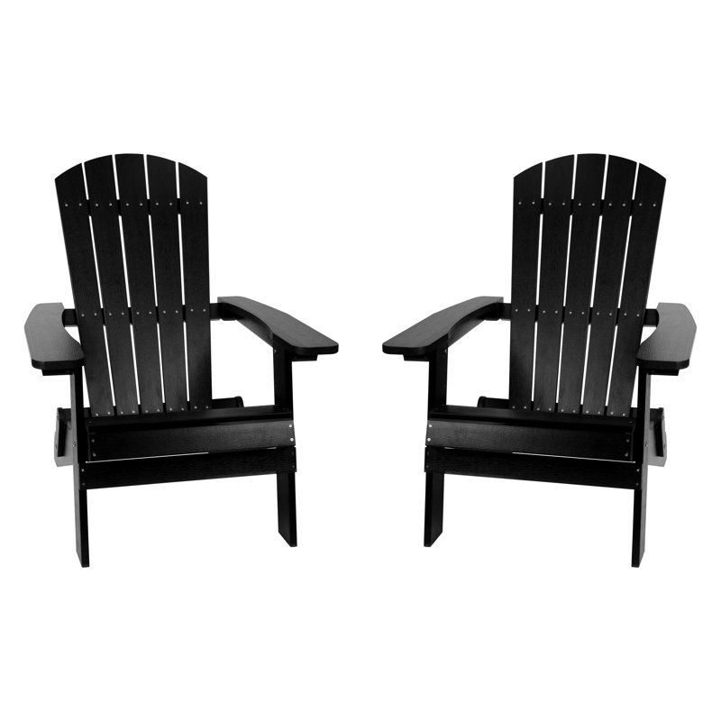 Chaise Adirondack pliante en résine Balasi, Noir