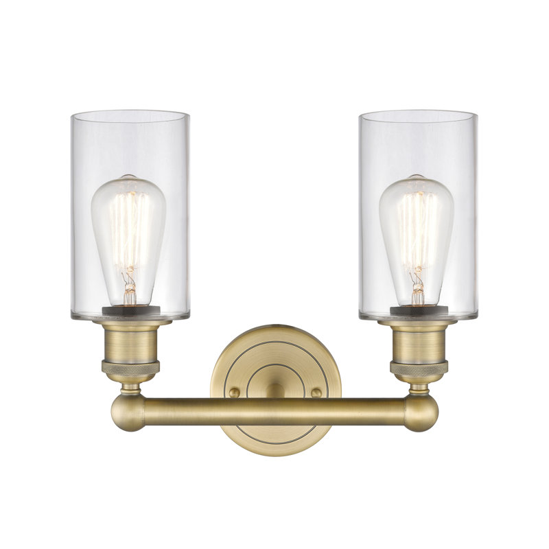 Caldello 2 - Light Dimmable Vanity Light, Clear, Brushed Brass