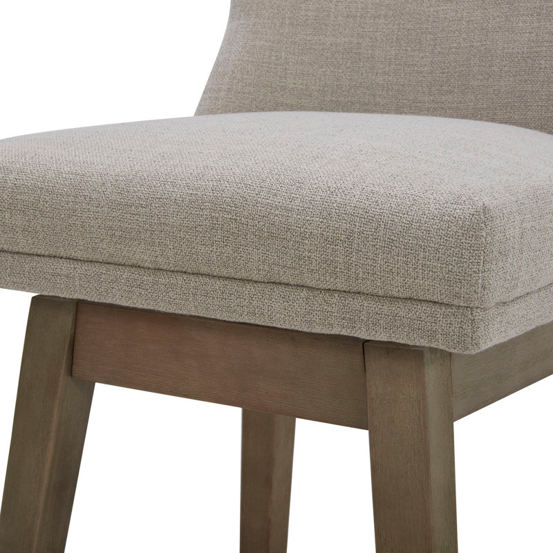 Tabouret de comptoir pivotant 26 po Azena, Polyester - Brun clair, Brun clair