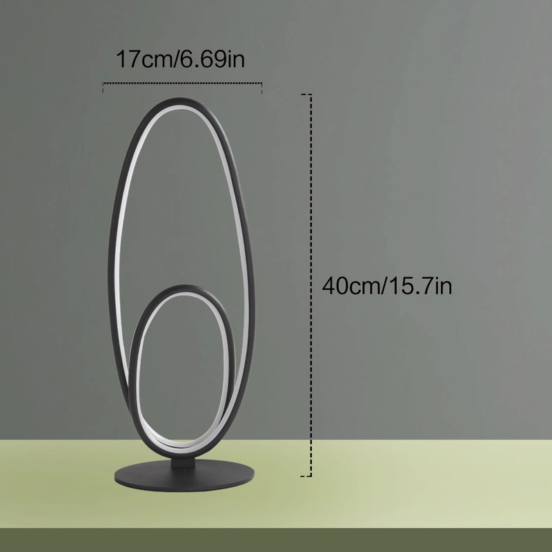 Lampe de table à DEL moderne pour chambre à coucher et maison, Noir
