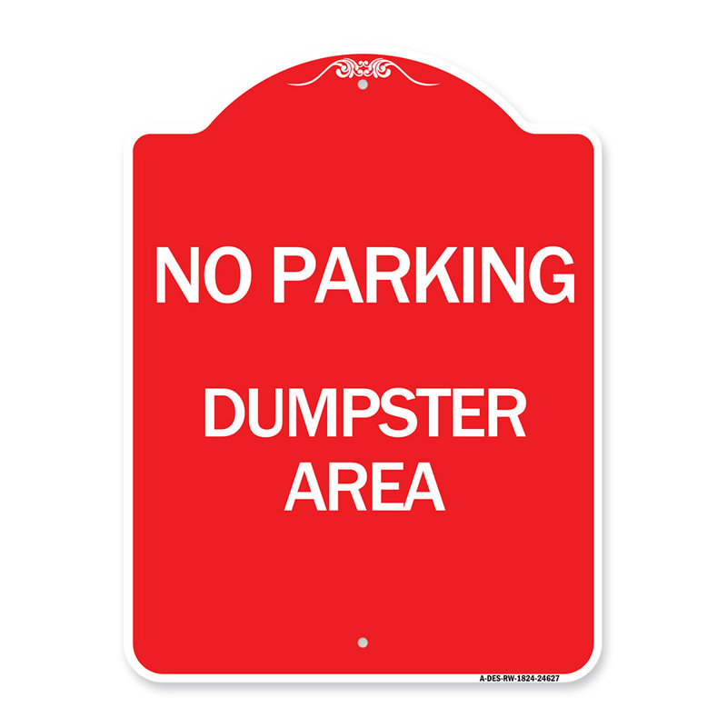 Enseigne Signmission Designer Series - Pas de poubelle de stationnement / 24627, H 24 po x l 18 po x p 1 po
