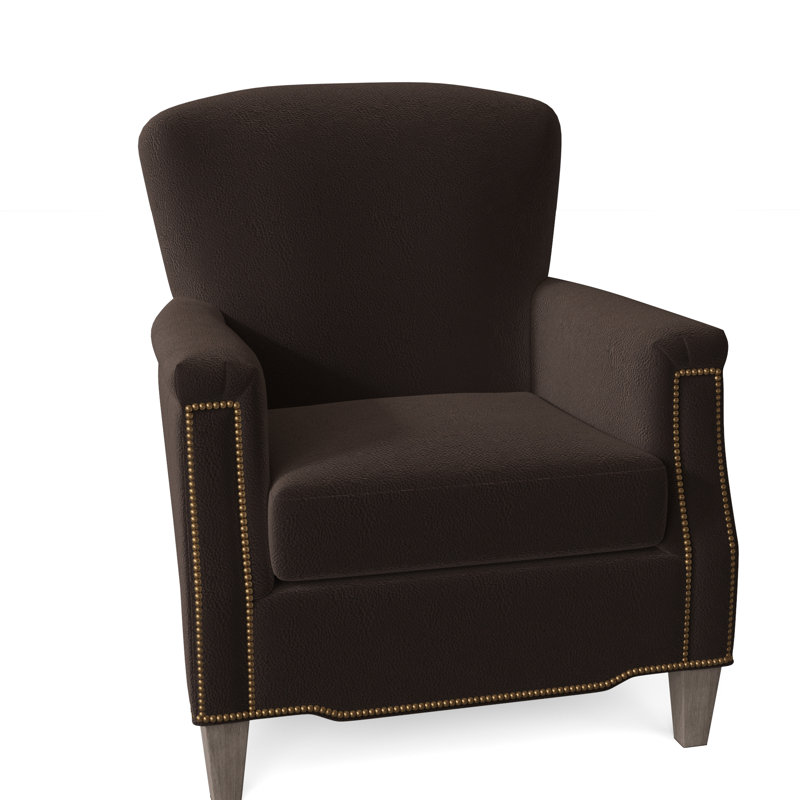 Vincent Armchair, French Natural, Stone, Aspen Lenado Brown Genuine Leather