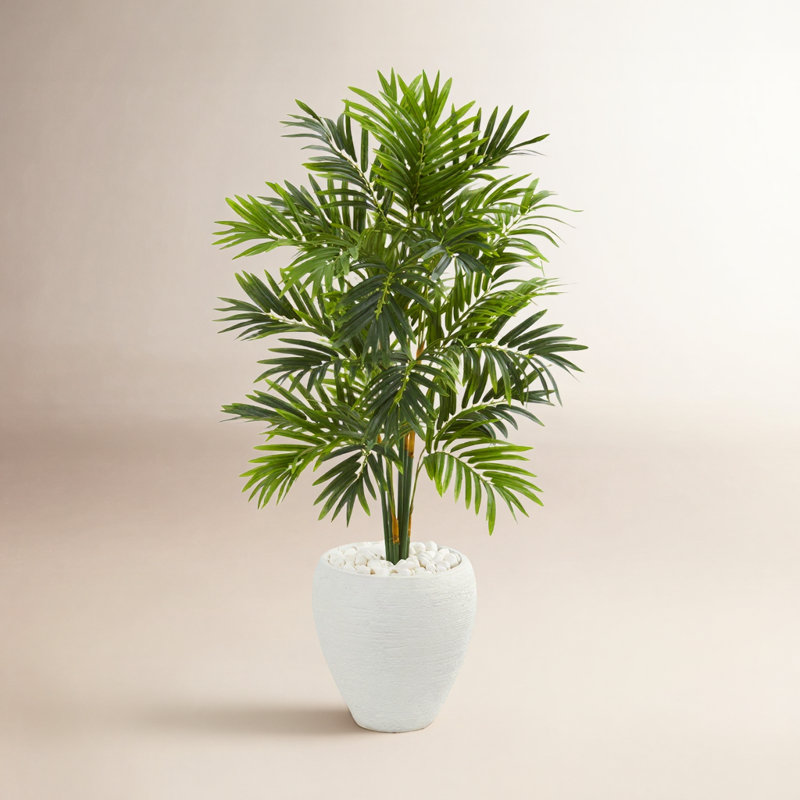 Palmier artificiel en pot Roni, Blanc, H 48 po x l 26 po x P 26 po