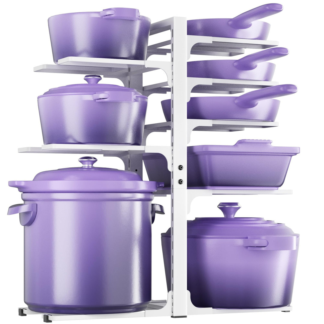 21" Height Heavy Duty Adjustable Pot Pan Organizers inside Cabinet