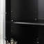 Meuble-lavabo noir 24 po en bois massif avec lavabo en céramique et tablette de rangement ingénieusement conçue-121112107