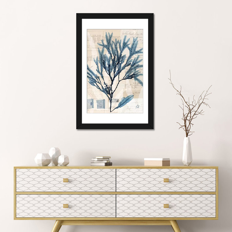 «Seaweed Arrangement I», reproduction d'impression sur toile tendue, H 32 po x l 24 po x P 1 po, Blanc