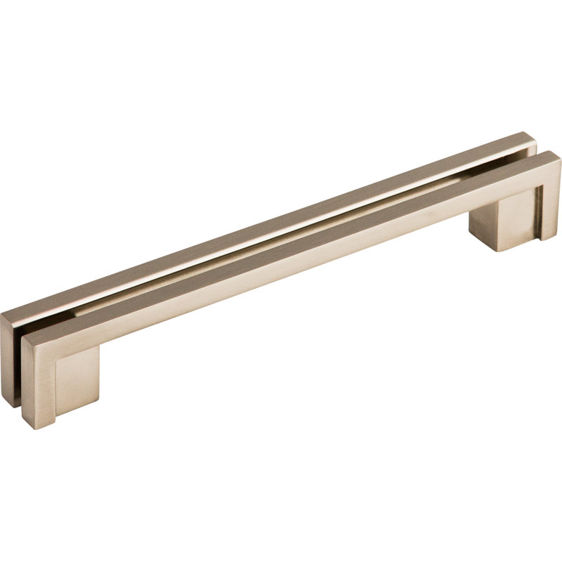 Flat Rail Bar pull, Brushed Satin Nickel, 5" Center to Center