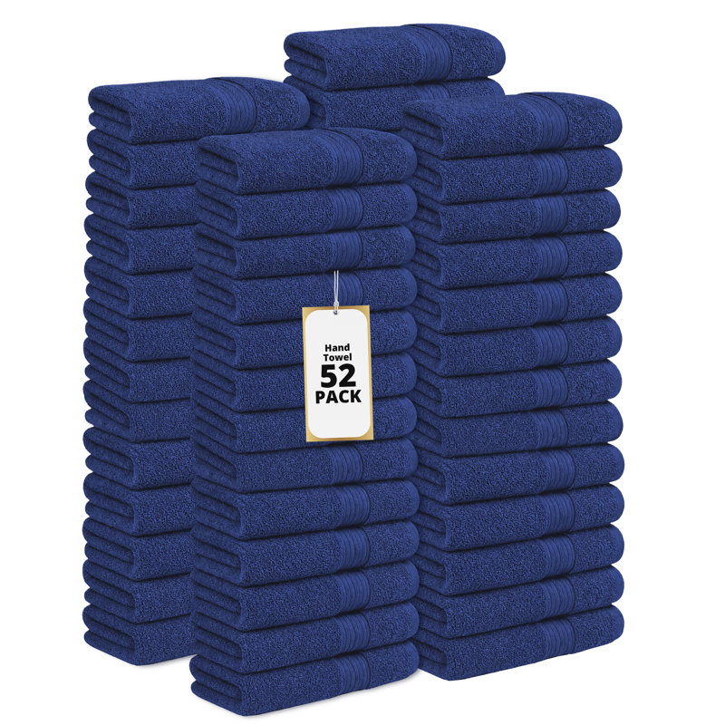 Serviette 100% coton 600 g / m² 18 x 28 po, Bleu marine, Hand Towels- 52 Pack
