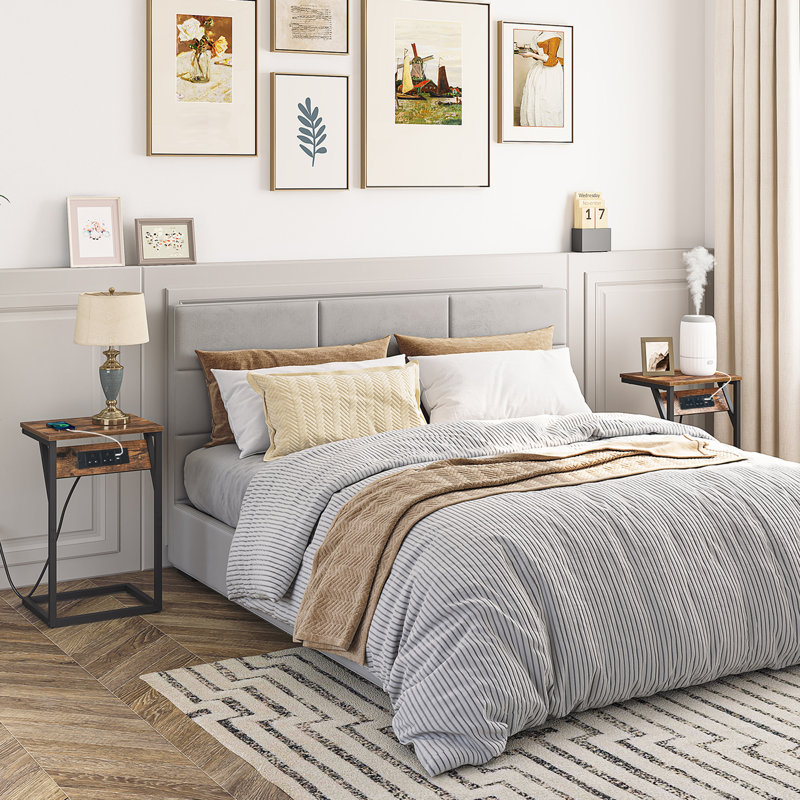 C Table End Table with Built-In Outlets