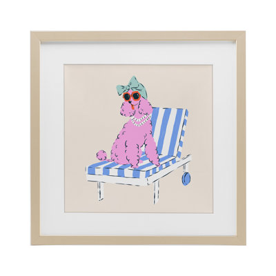 Fauteuil tendance Caniche, impression sous verre encadrée, design par Krissy Mast