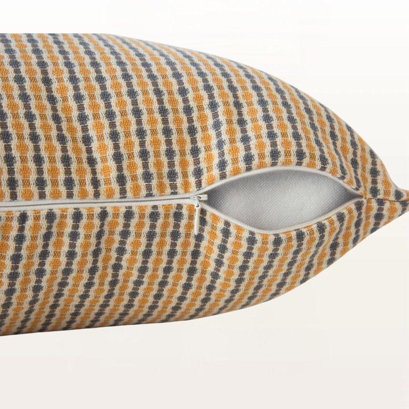 Grange Gold & Gray Finish Throw Pillow In Classic Dot Design, 17.75" H X 17.75" W X 5.7" D
