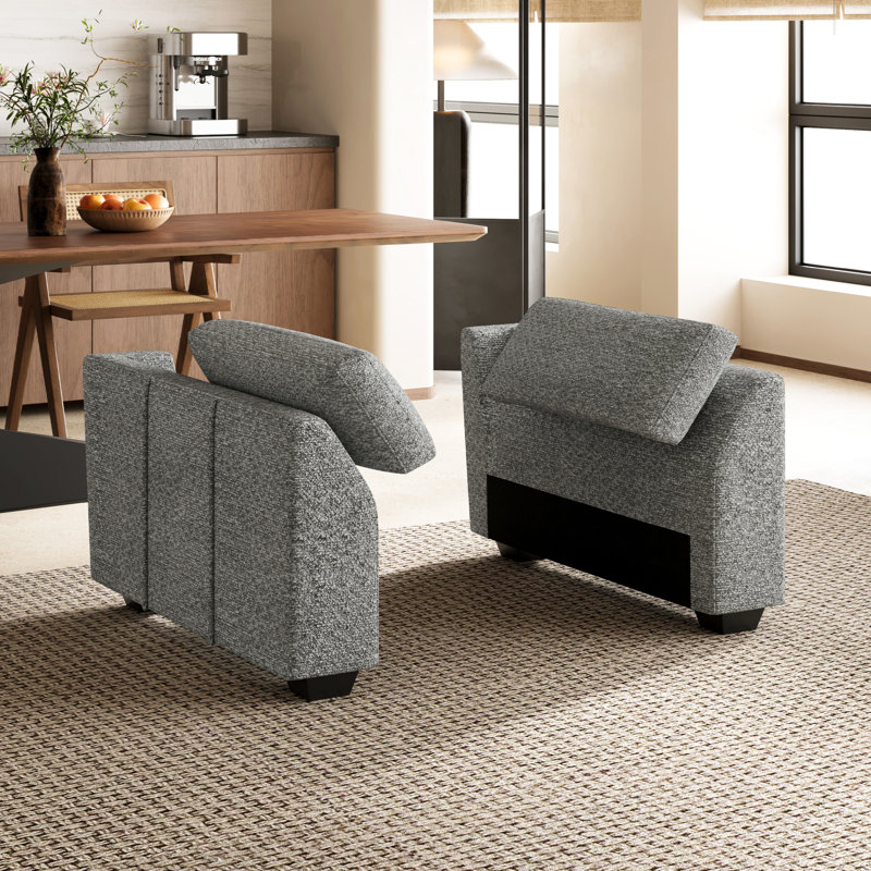 Chenille imperméable avec accoudoirs de canapé modulaire, Light Gray