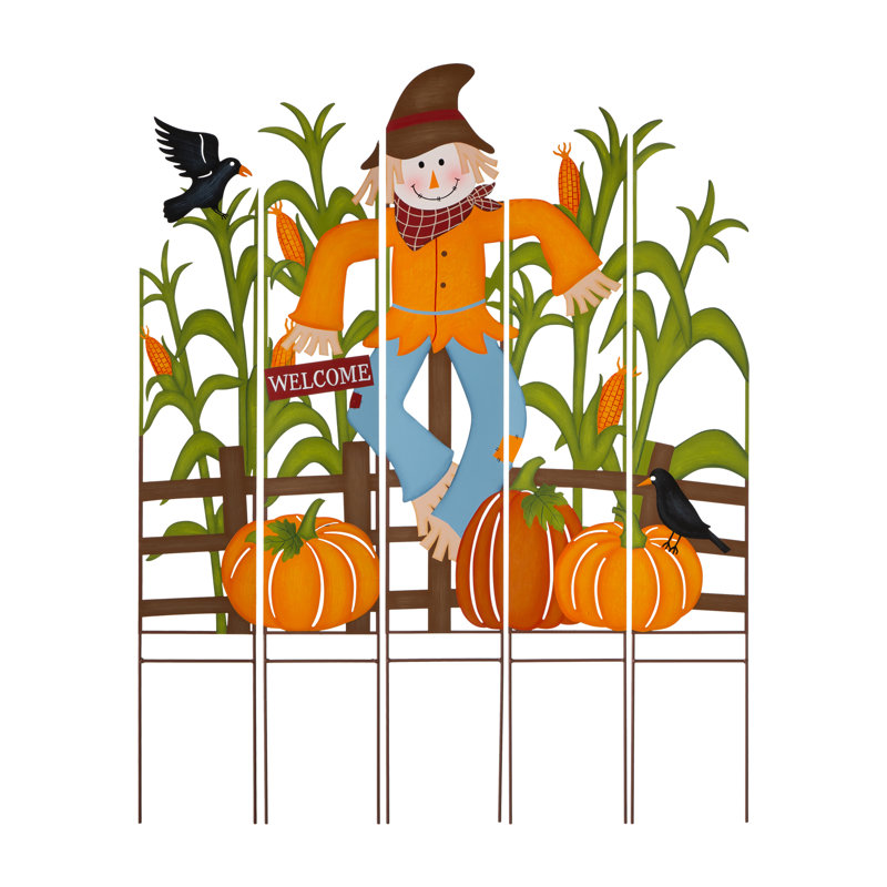 41.5"H Scarecrow In The Corn Filed Combo Yard Stake