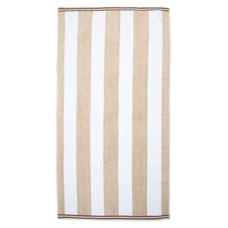 Aston & Arden Reversible Brown and Beige Cotton Beach Towel 30x70