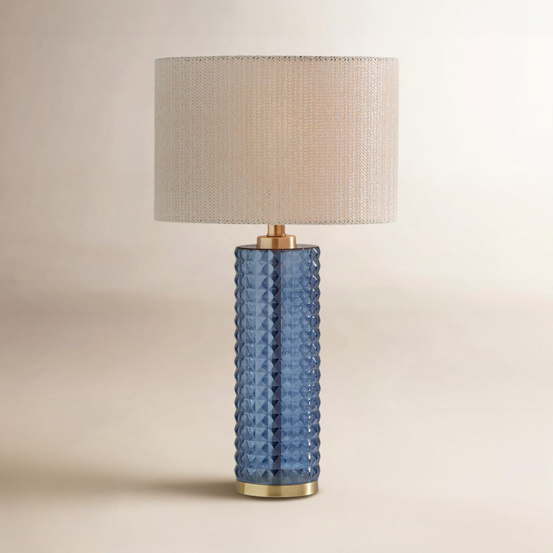 Portsmouth Glass Table Lamp, Blue/Brass