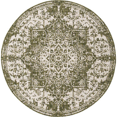 Round Oriental 122cm X 122cm Area Rug