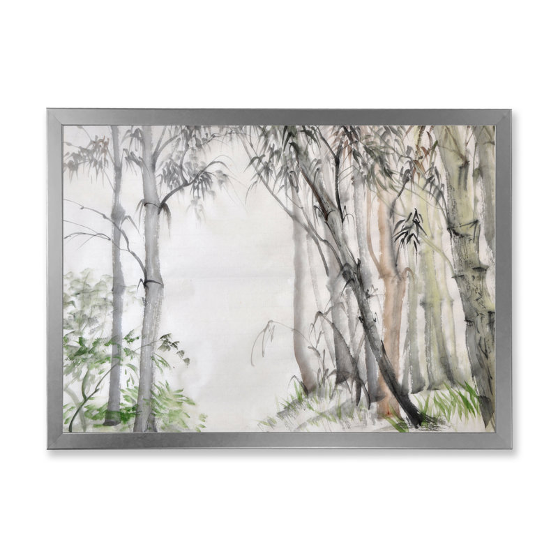 Forêt de bambou chinois - reproduction de cadre photo sur toile, H 12 po x l 20 po x P 1 po