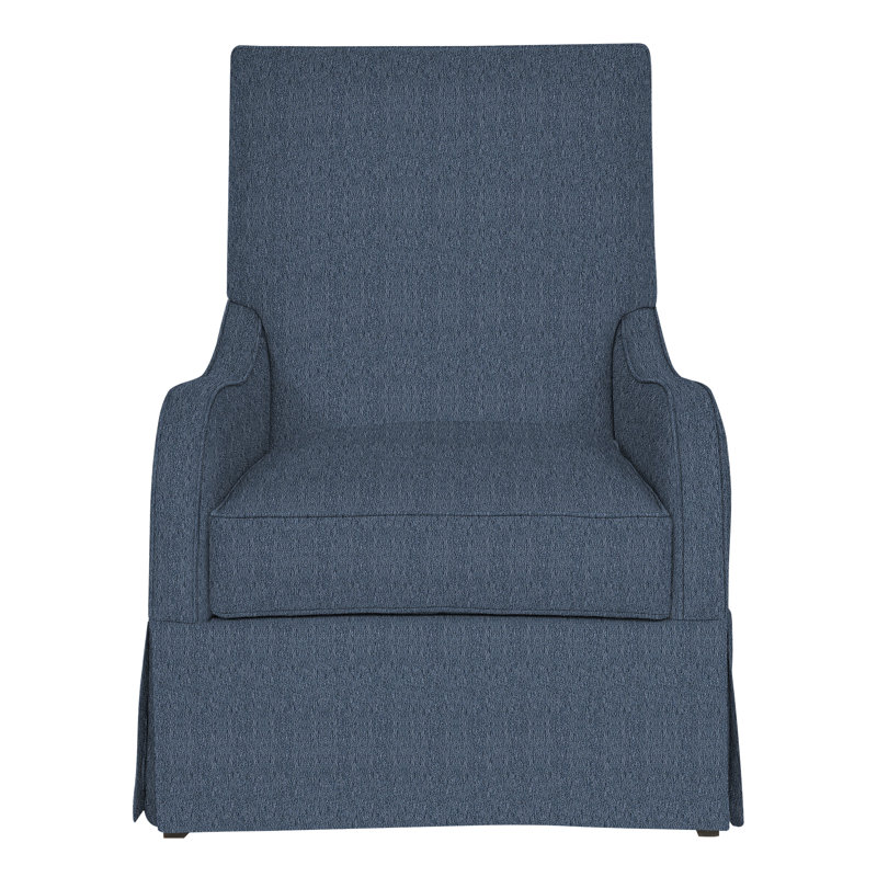 Zoe Swivel Slipcovered Armchair, Navada Blue