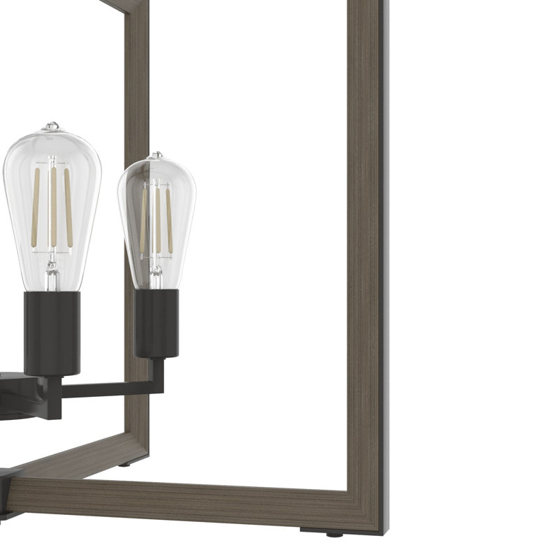 Luminaire suspendu 4 lumières Woodburn, Bronze noble