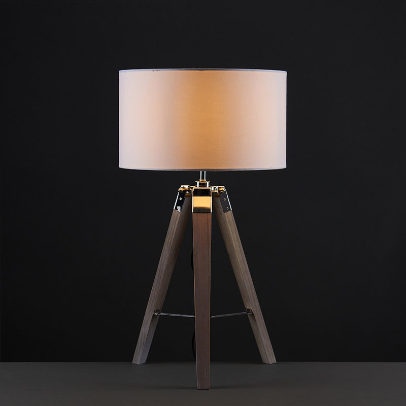 Bella Vista Wood Tripod Lamp, White