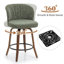 Tabouret de comptoir pivotant rembourré avec structure en bois Devault-123161755