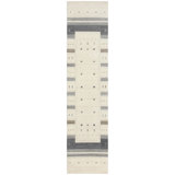 Hand Knotted Wool Striped Area Rug in Natural/Taupe/Gray