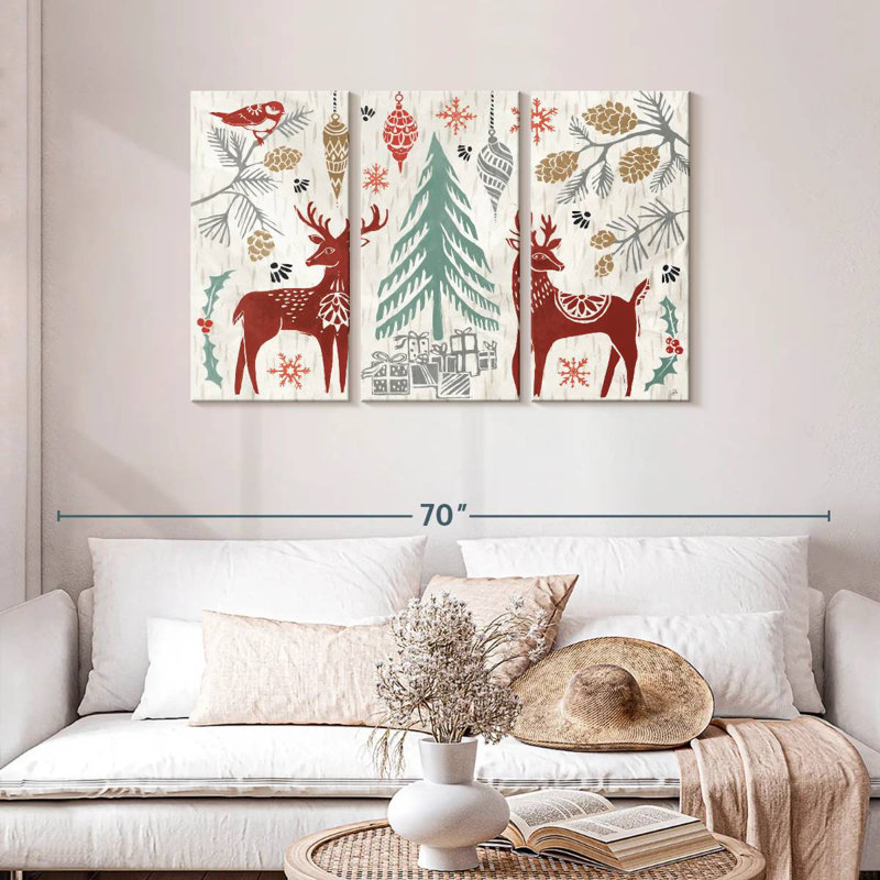Lelend Woodcut Christmas I, H 28 po x l 45 po