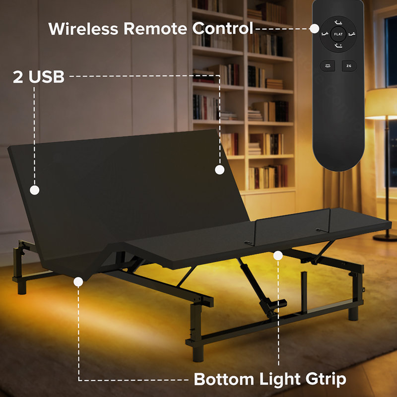 Adjustable Bed Base Frame, Queen