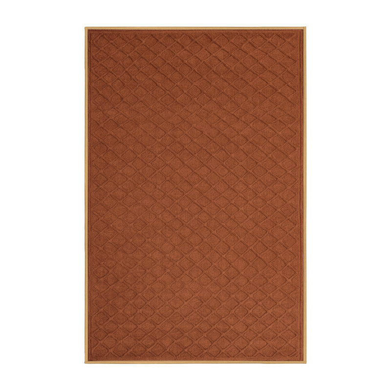 Tapis brun treillis lavable à la machine