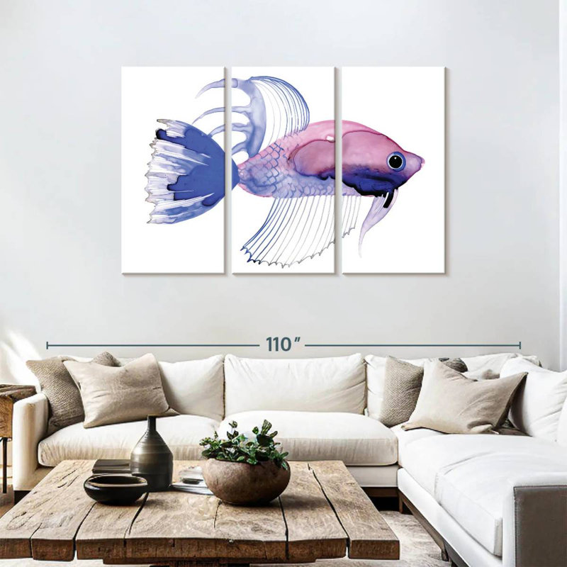 Brampt Purple Fish Mini, 48" H x 74" W