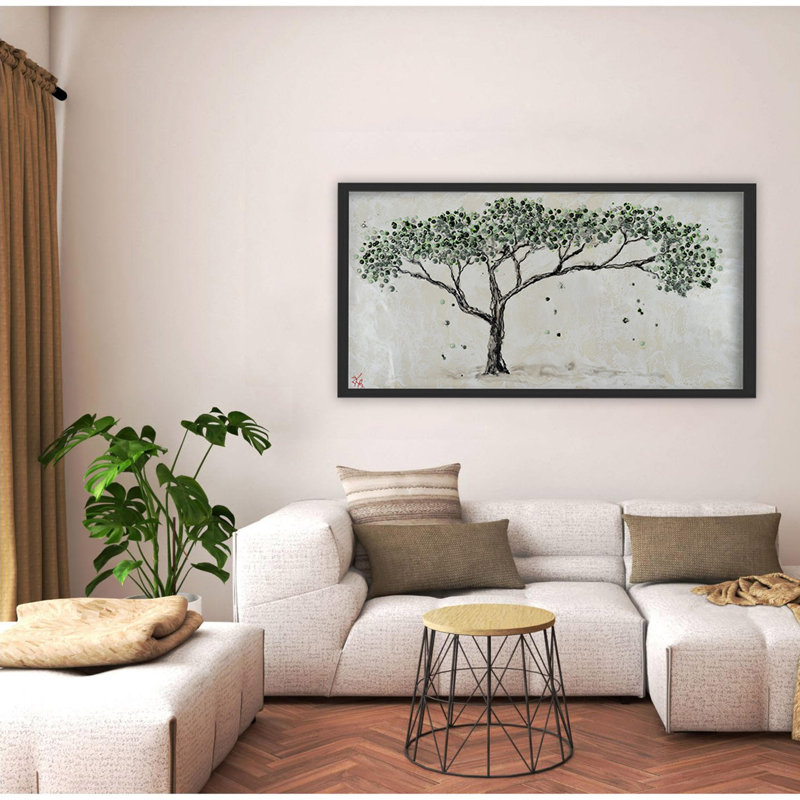 "Spring's Guardian", art mural sur toile, Cadre flottant noir, H 24 po x l 48 po