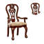 Chaise à accoudoirs rembourrée cerise brune Wiesner