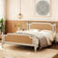 Chikezie Solid Wood Platform Bed Frame with Headboard, Bohemian Style Wicker Bed Frame with Headboard-866610734-866610731