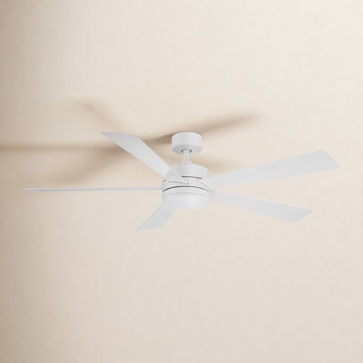 Wynd 5 - Blade Outdoor /Indoor Smart Ceiling Fan with Remote Control and LED Light Kit Included, Works With Alexa and iOS or Android App