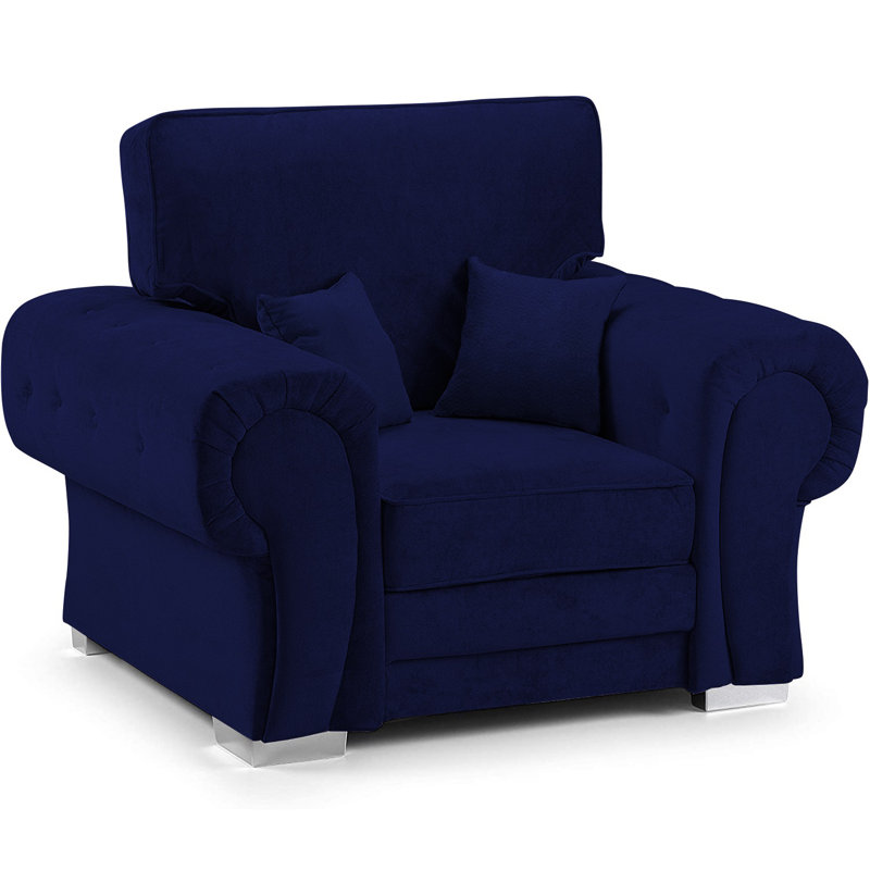 Deshields Upholstered Armchair, Blue