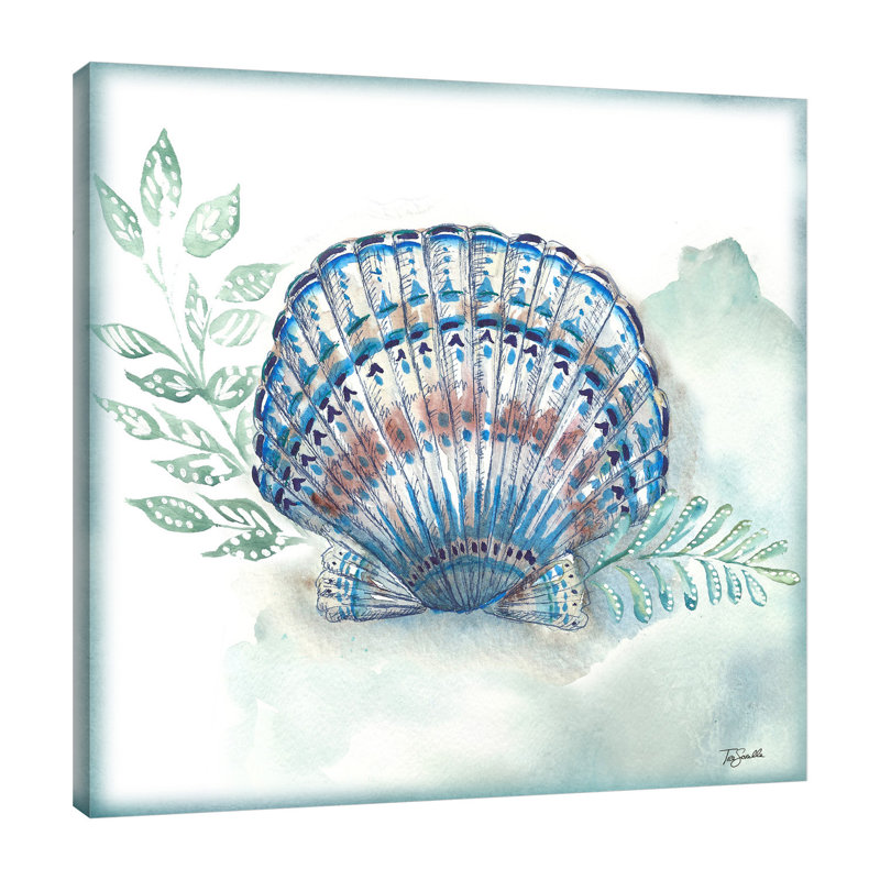 Boho Shells: Scallop - Wrapped Canvas Print, 30" H x 30" W x 1.5" D