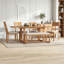 Ensemble de table de salle à manger extensible en bois 6 pièces avec banc et chaises-1059090885