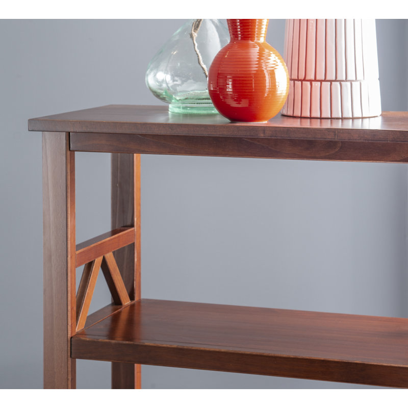 Bibliothèque en bois massif H 54,45 "x l 24,57" Soule, Tabac antique