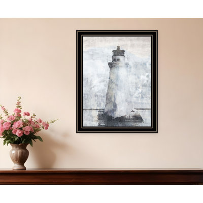 Phare noir, impression murale encadrée