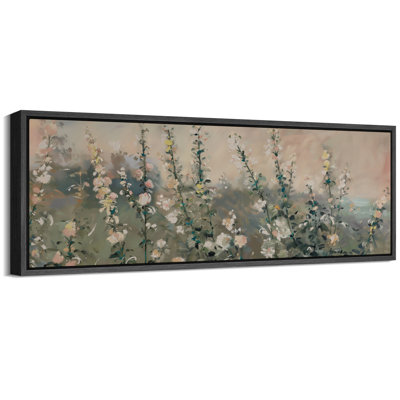 Rustic Wildflowers Artwork, Living Room Wall Pictures, Giclee Canvas Digital Print Extra Large Framed Wall Art