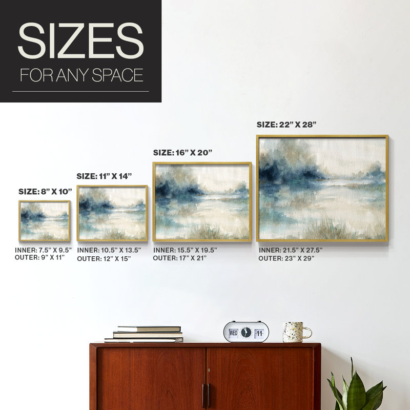 «Still Evening Waters II», reproduction encadrée - Restickable, H 16 po x l 20 po