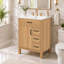 Meuble-lavabo avec lavabo en céramique, armoire de salle de bain moderne, charnières et tiroirs à fermeture en douceur, armoire en panneau de fibres à densité moyenne avec pieds en bois massif, tiroir rabattable, poignées en alliage de zinc noir-41307664