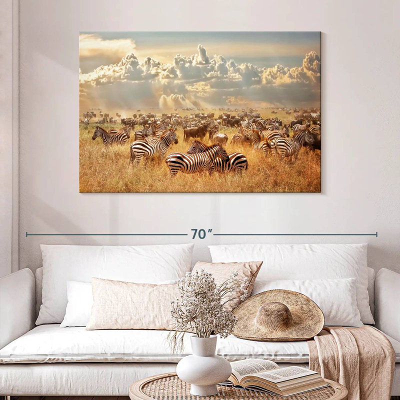 Wild African Zebras, 32" H x 48" W