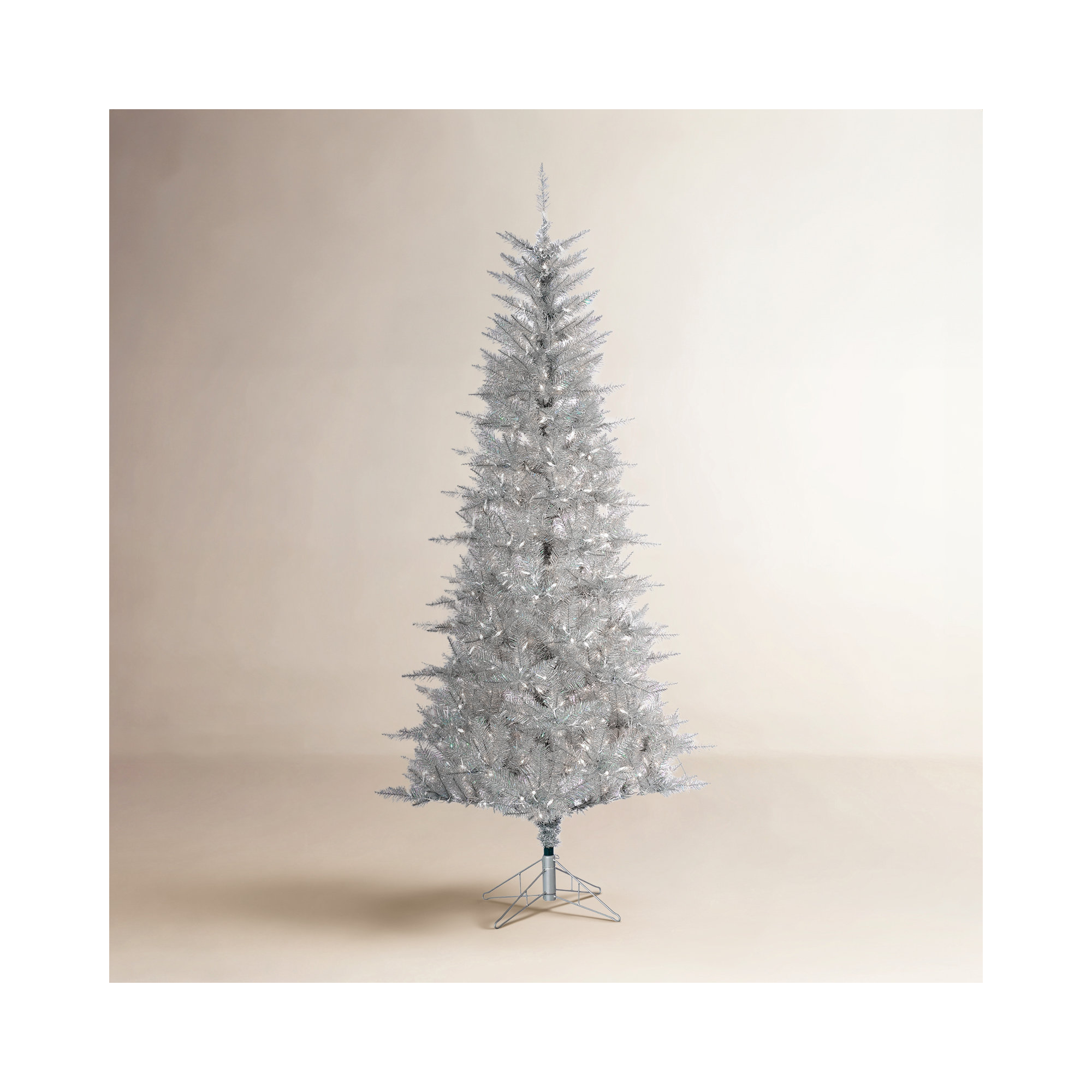 Silver Artificial Christmas Tree, 90" H x 44" W x 44" D