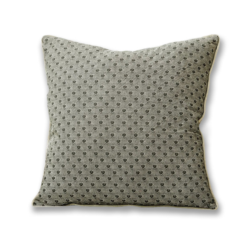 Coussin tissé, Vert à pois