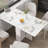 Folding Dining Table On Locking Wheels With Storage (White)