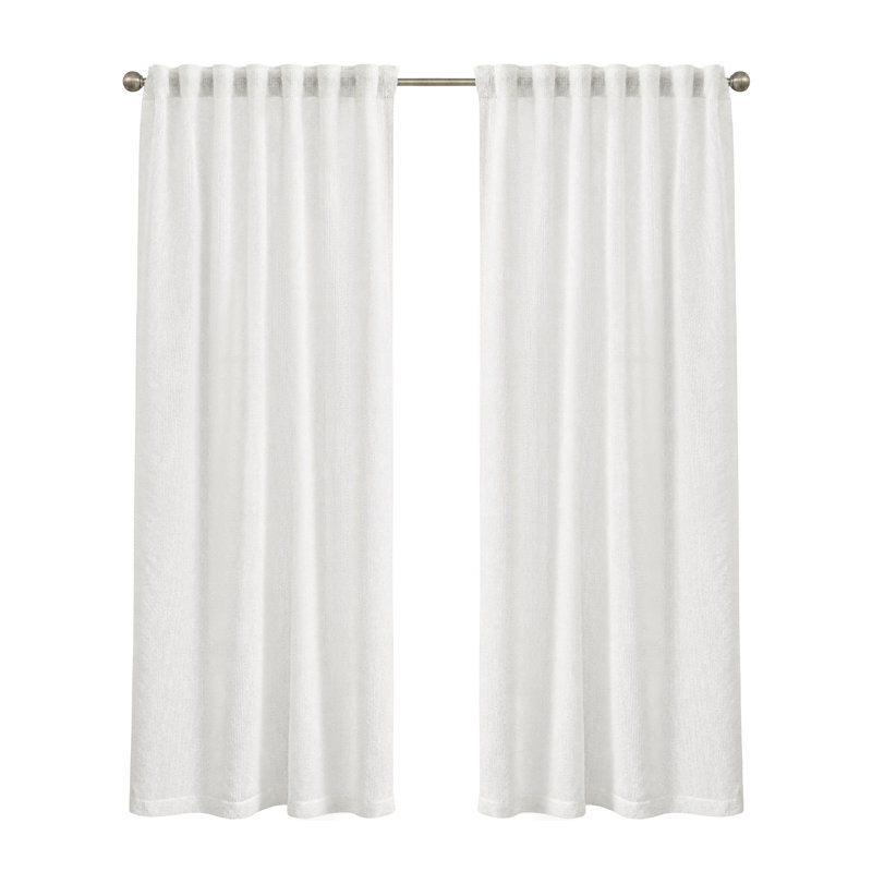 Paire de diaphanes fantaisie, Crème, L 52 po x L 96 po