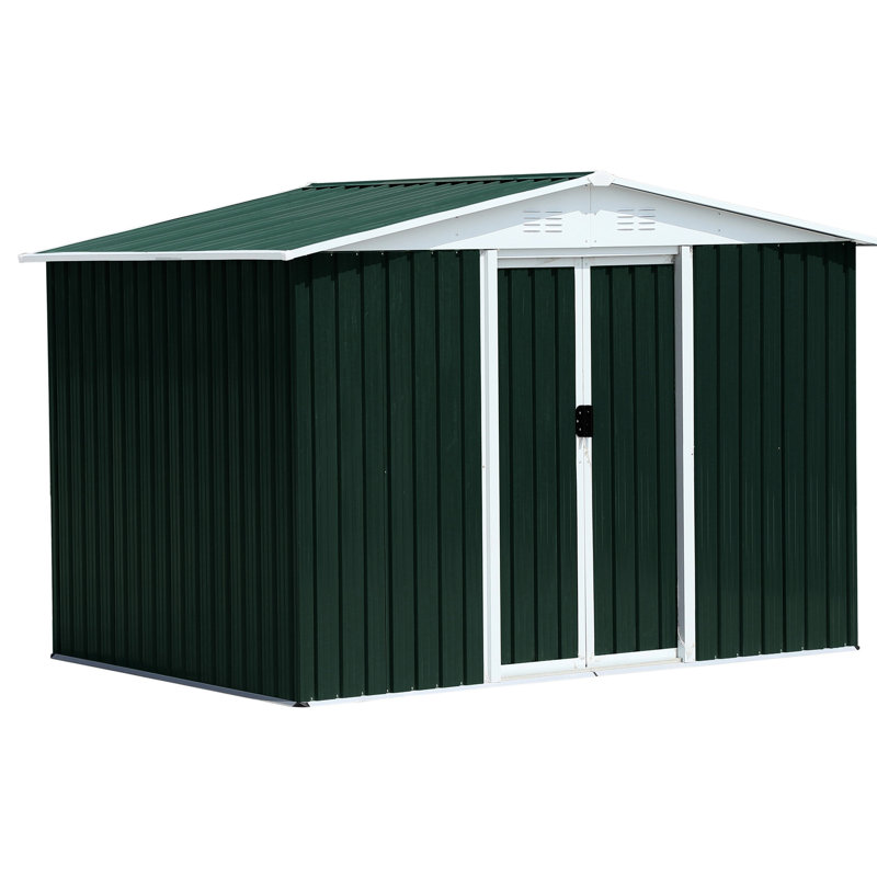 8x6 Ft Outdoor Metal Shed, , Galvanized Steel & Aluminum Alloy Material, Weather , For Garden Equipment Storage 8ft X 6ft House, Frame, , Keeps Sporting Goods Organized