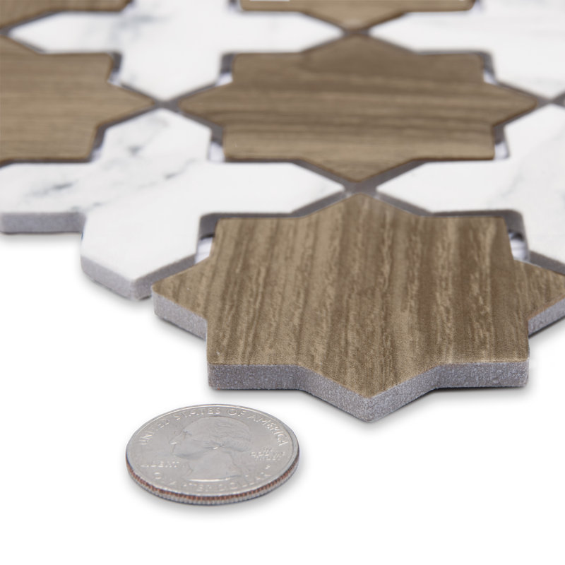 Llama 2" Star 11-7/8 in. x 11-7/8 in. Porcelain Mosaic Tile
