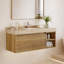 Armoire de salle de bain moderne 48 po avec tiroirs, meuble-lavabo mural en pierre, armoire en bois massif multi-couches, dosseret assorti-69461226-69461227
